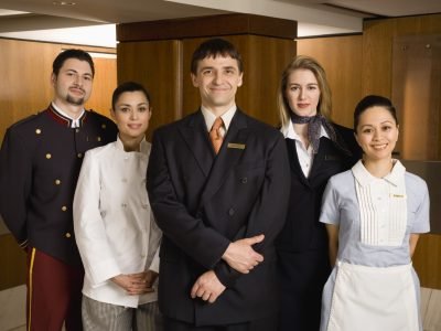 Portrait of friendly hotel staff